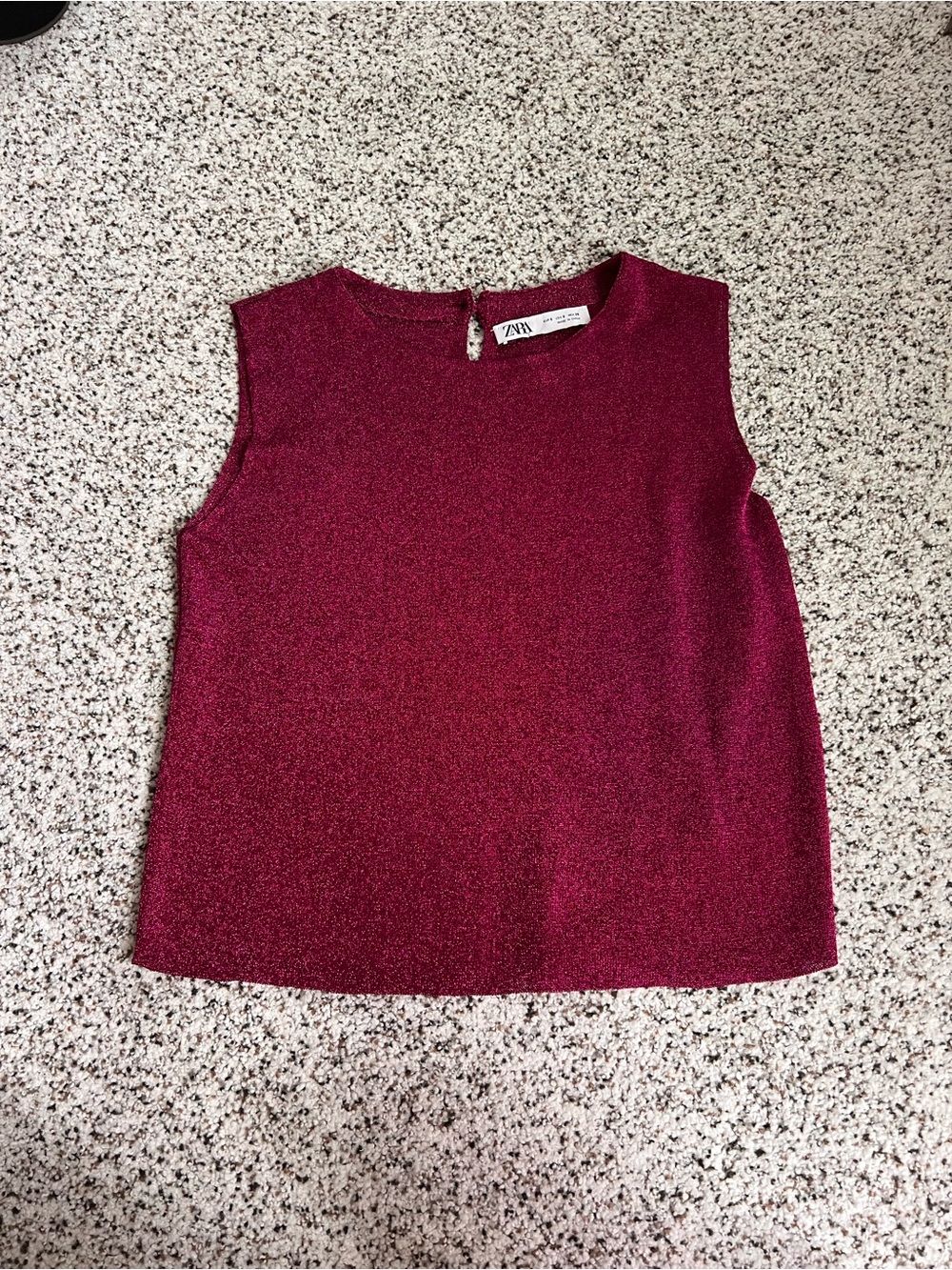 Zara Pink Metallic Sleeveless Top